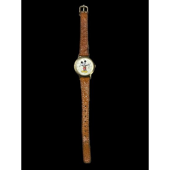 Rare 1990s Lorus Walt Disney Mickey Mouse Vintage Gold Quartz Watch New Battery - Picture 4 of 5